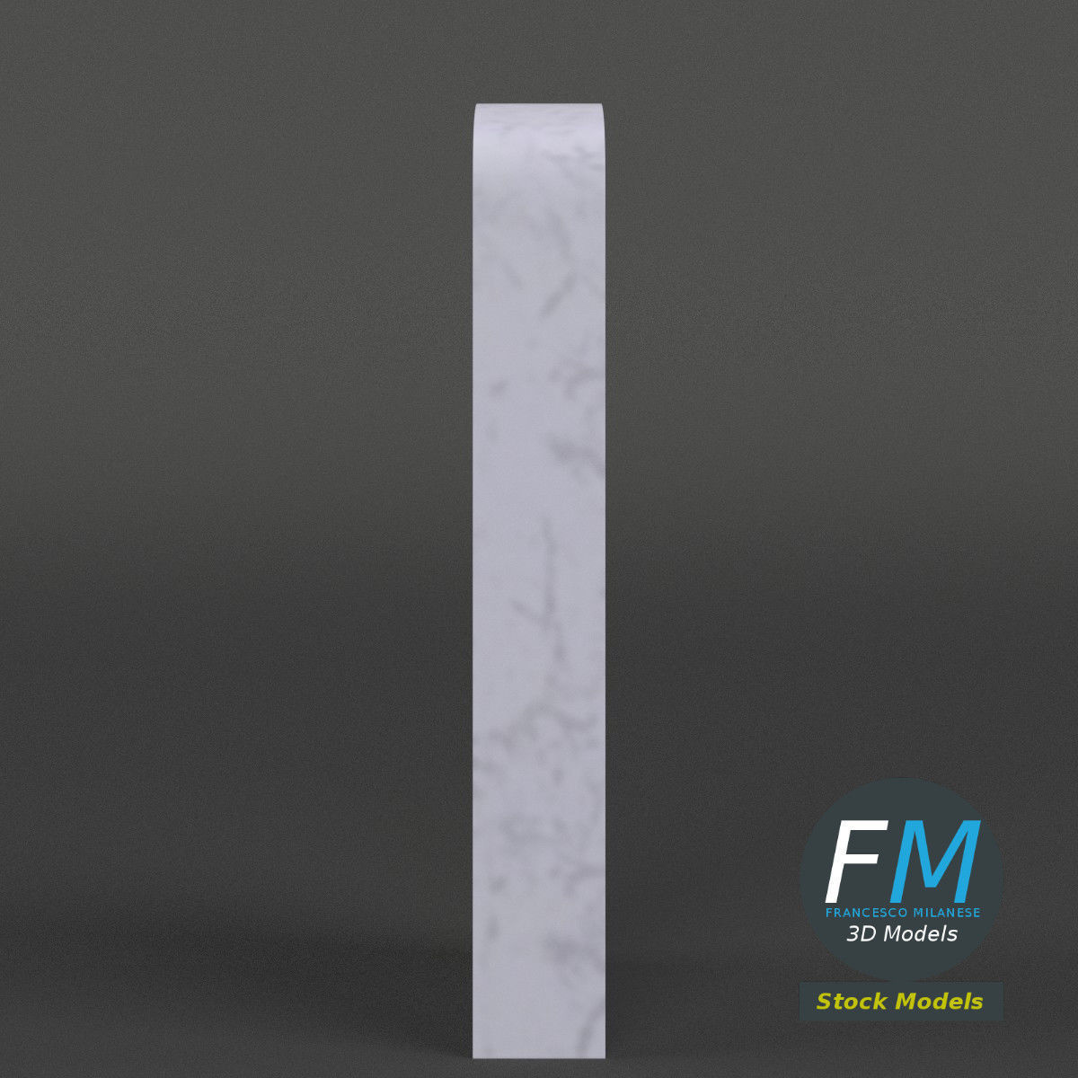 War memorial gravestone - blank 3D model_4