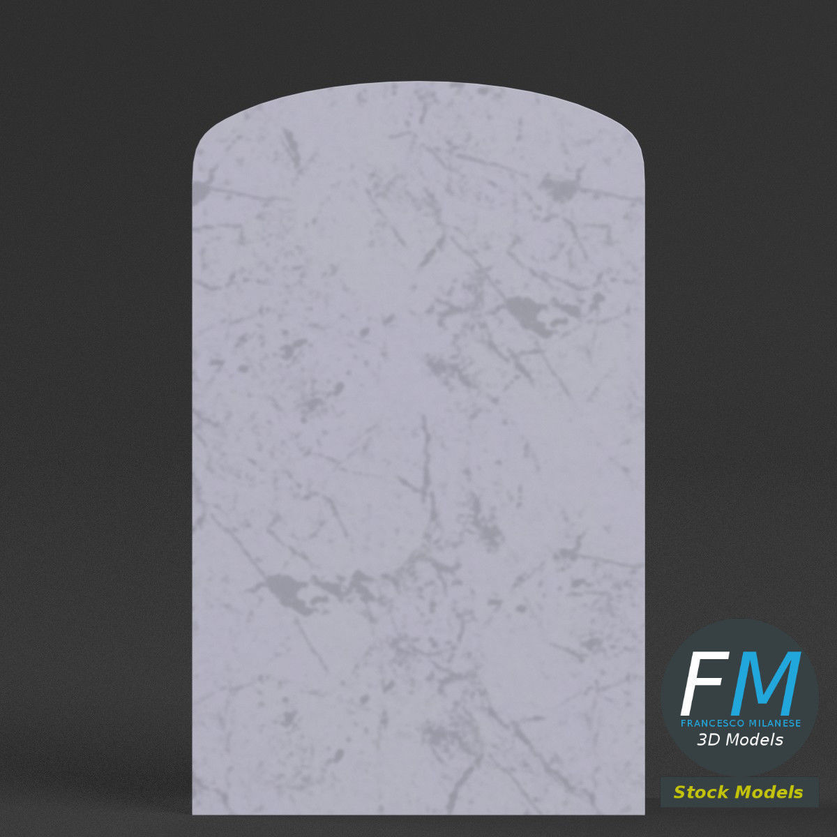 War memorial gravestone - blank 3D model_3