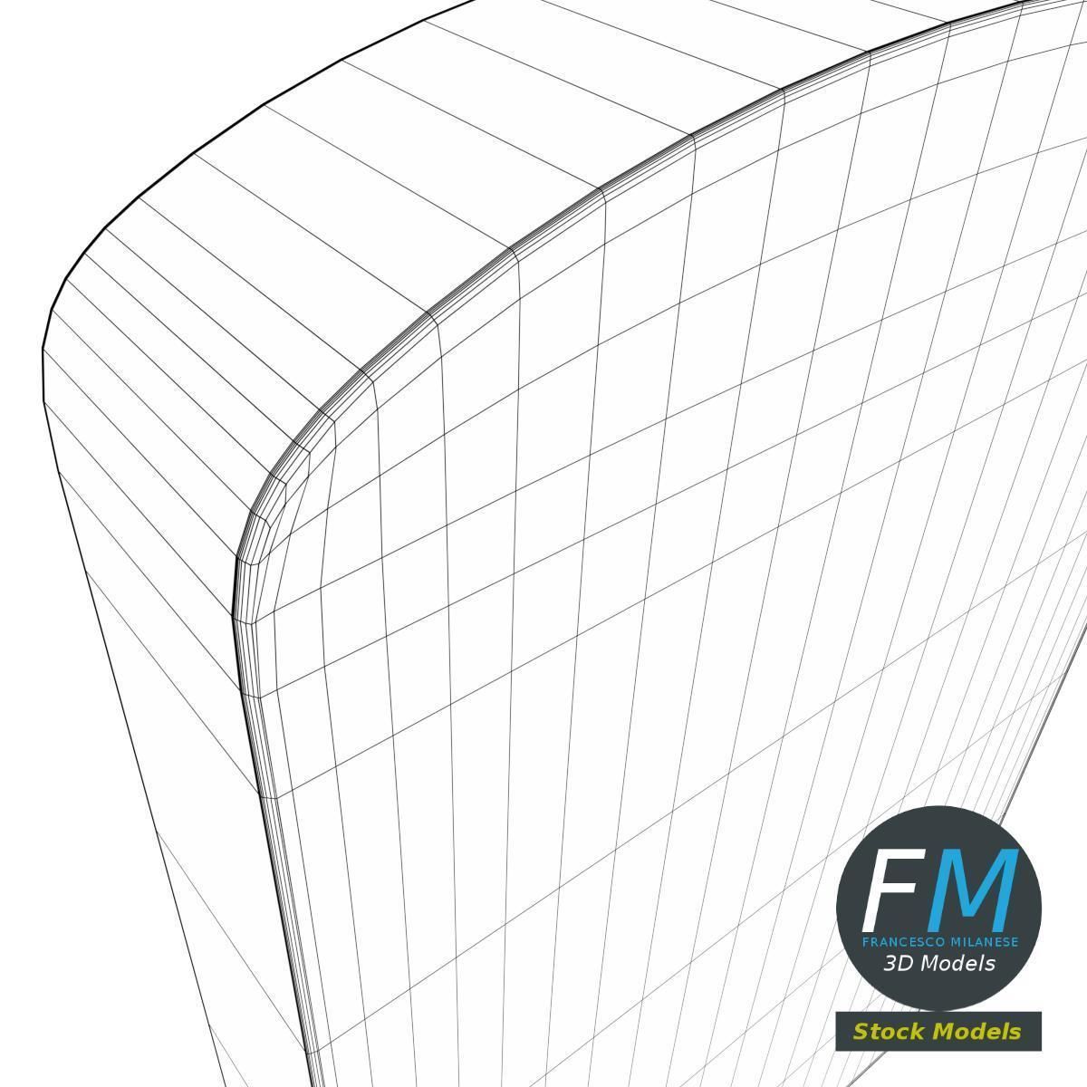 War memorial gravestone - blank 3D model_8