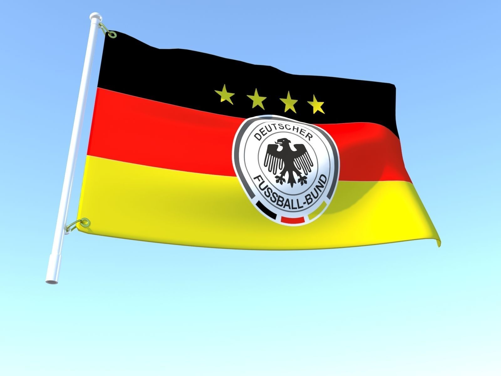 Flags of the Germany and the National Football Team 3D model_3