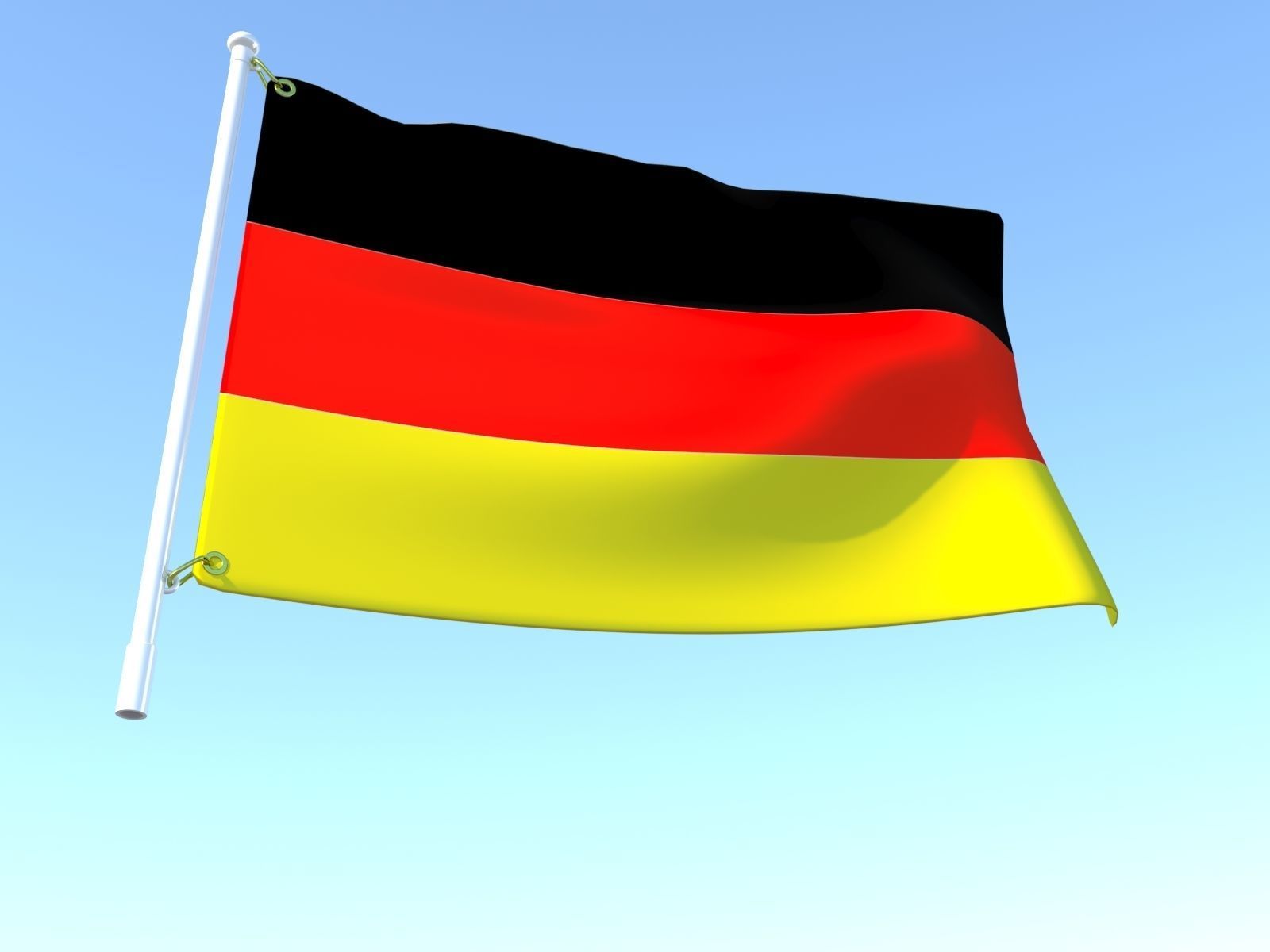 Flags of the Germany and the National Football Team 3D model_2