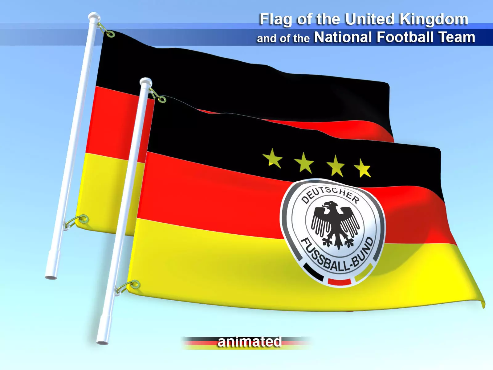Flags of the Germany and the National Football Team 3D model_0
