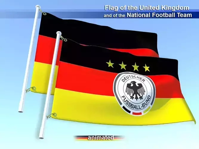Flags of the Germany and the National Football Team 3D model