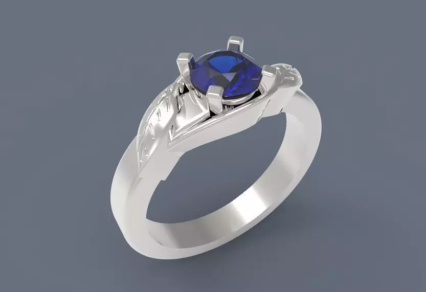 Model 121 Ring with leaves 3D print model
