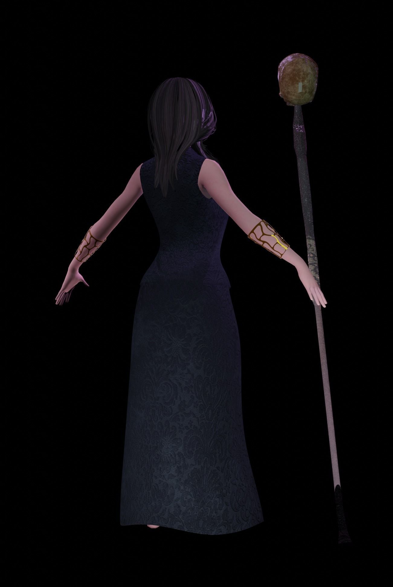 Necromancer Character Low-poly 3D model_8