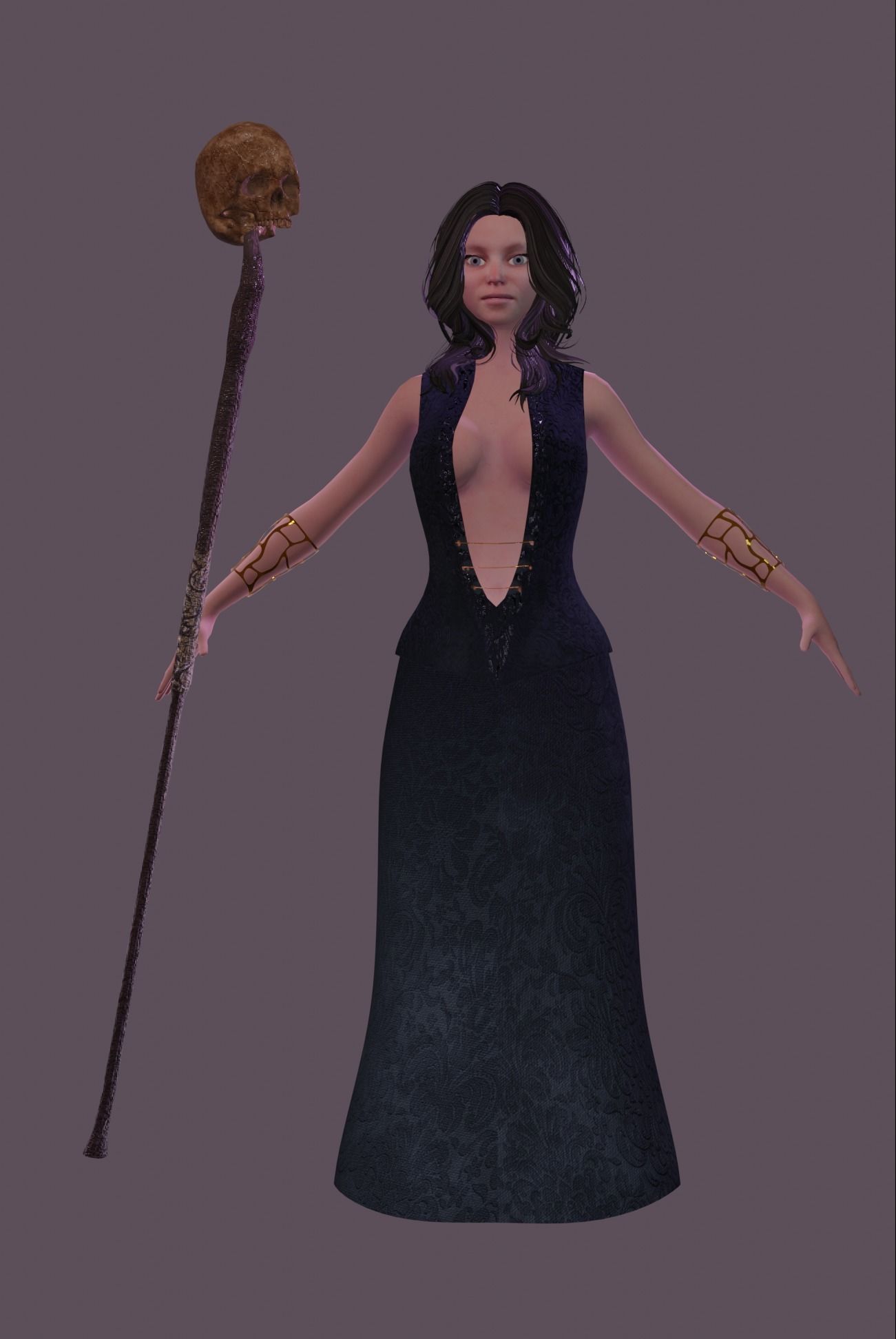 Necromancer Character Low-poly 3D model_10