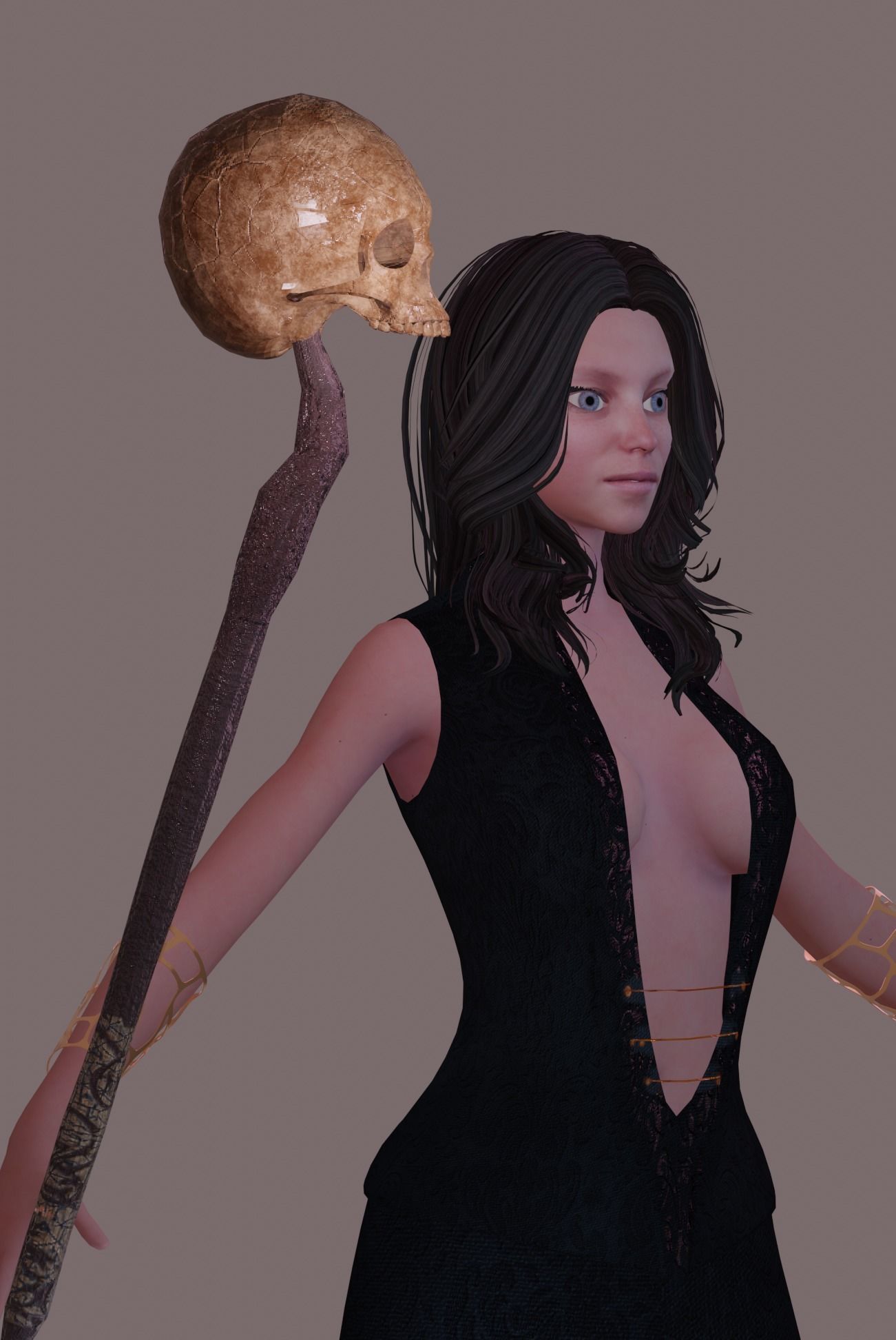 Necromancer Character Low-poly 3D model_11