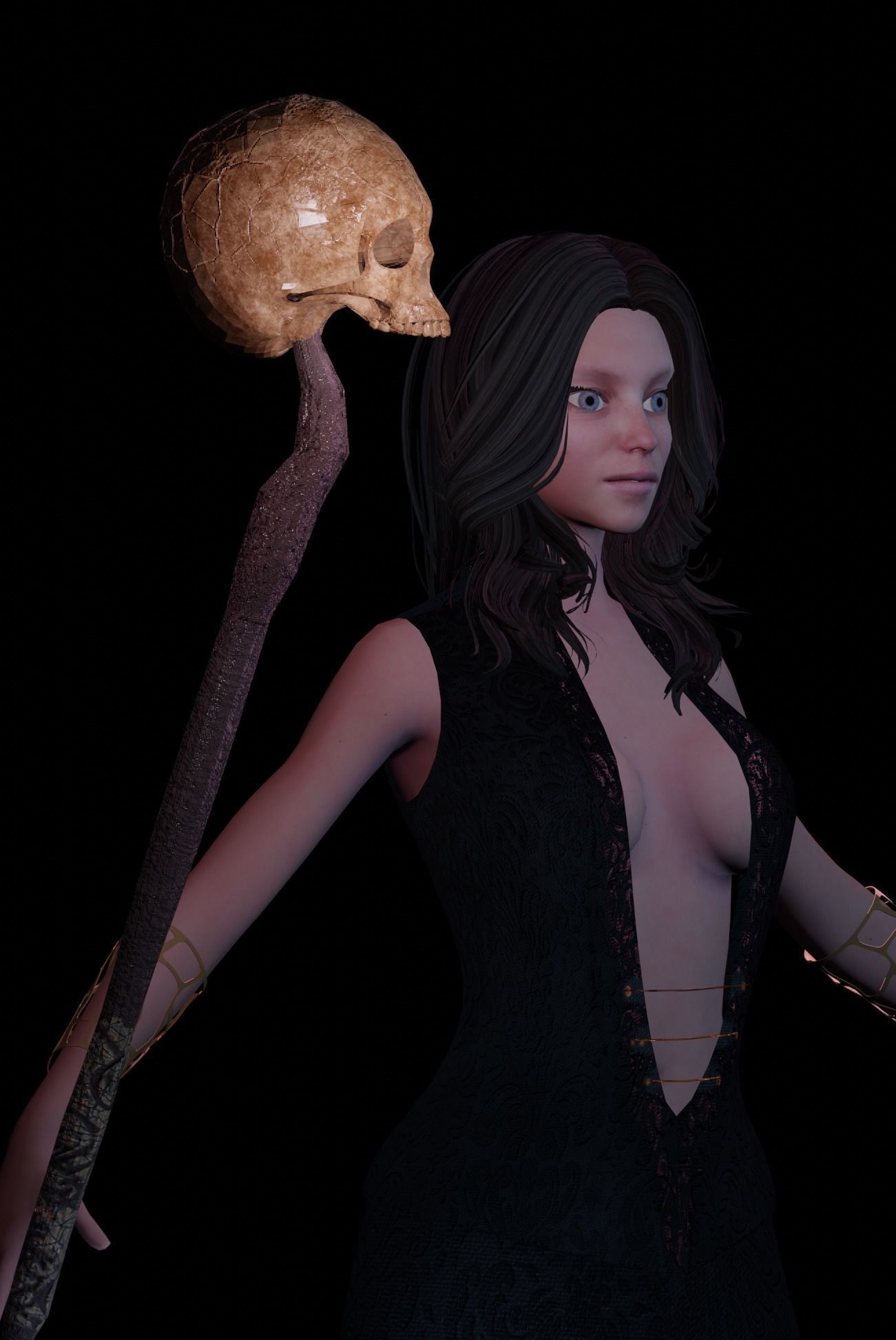 Necromancer Character Low-poly 3D model_4