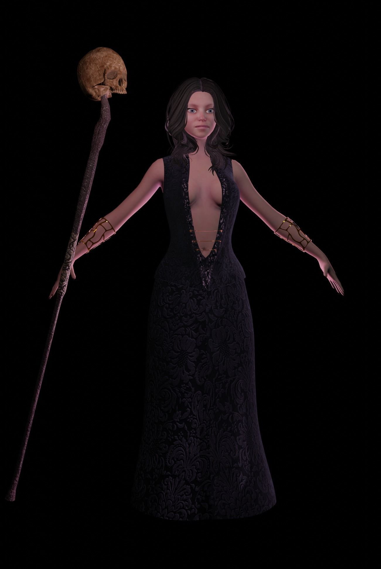 Necromancer Character Low-poly 3D model_2