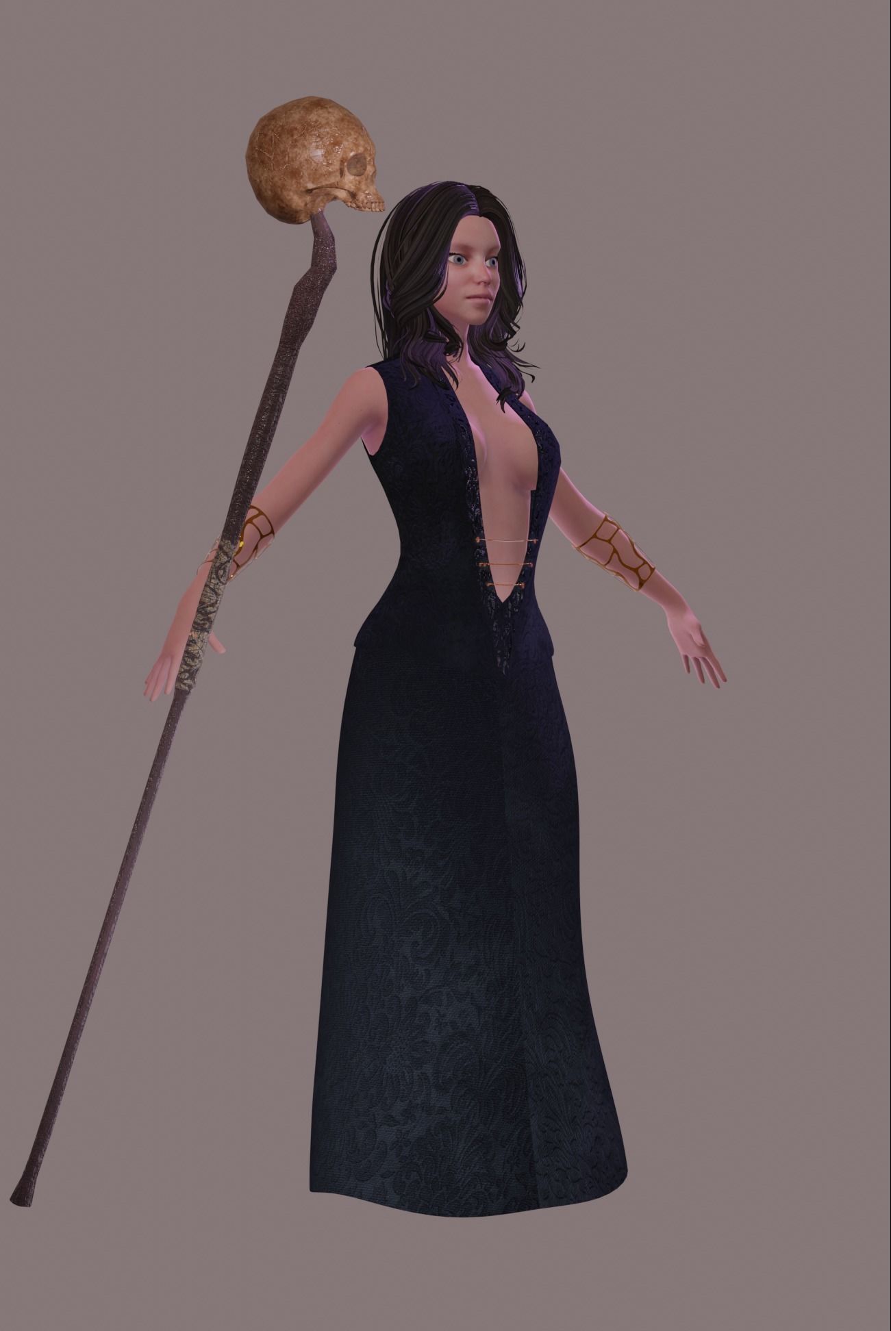 Necromancer Character Low-poly 3D model_9