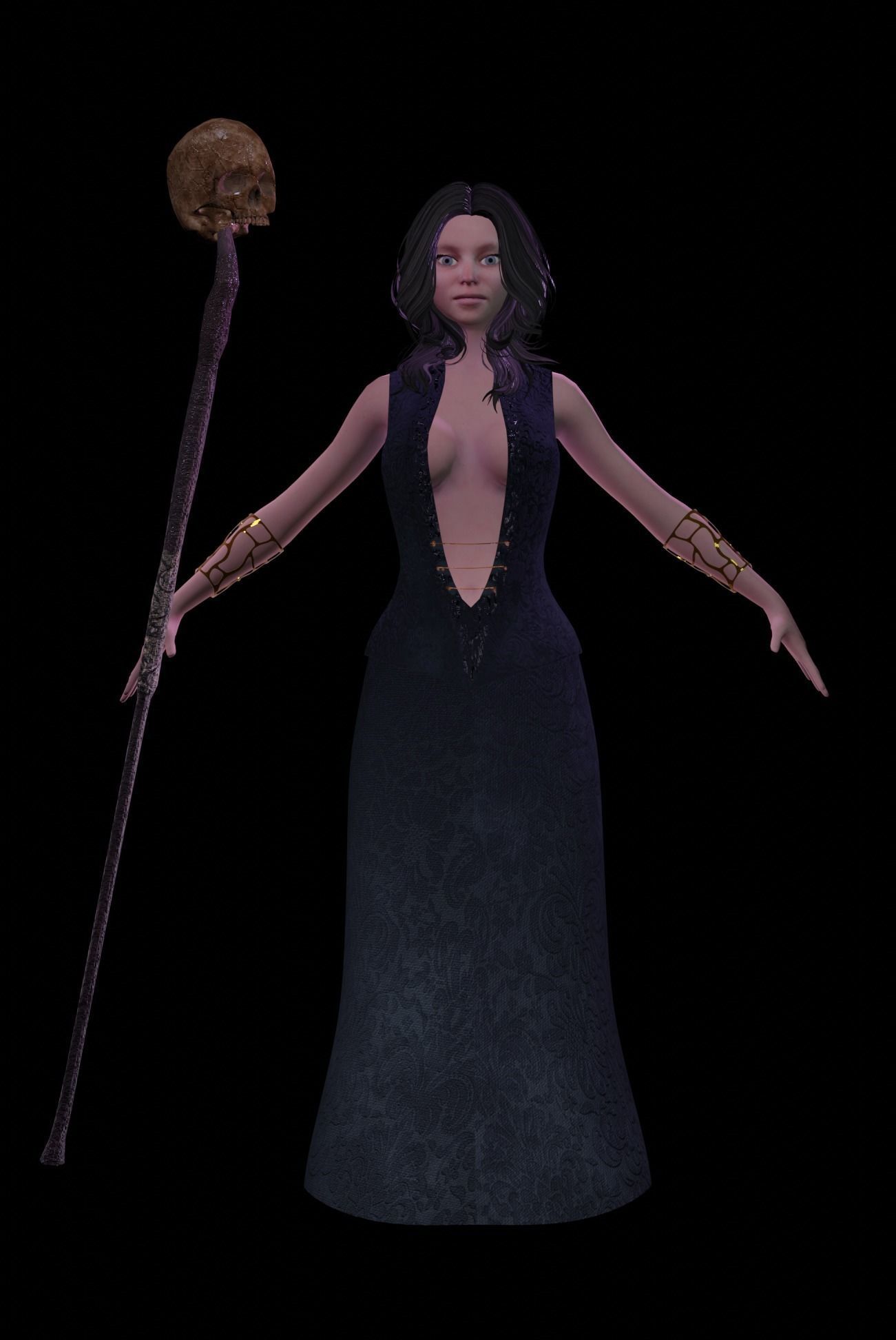 Necromancer Character Low-poly 3D model_5