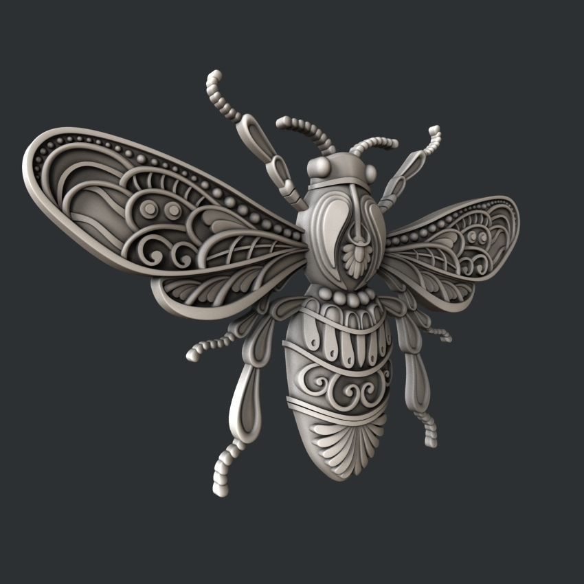 3d STL models for CNC router bee 3D model_1