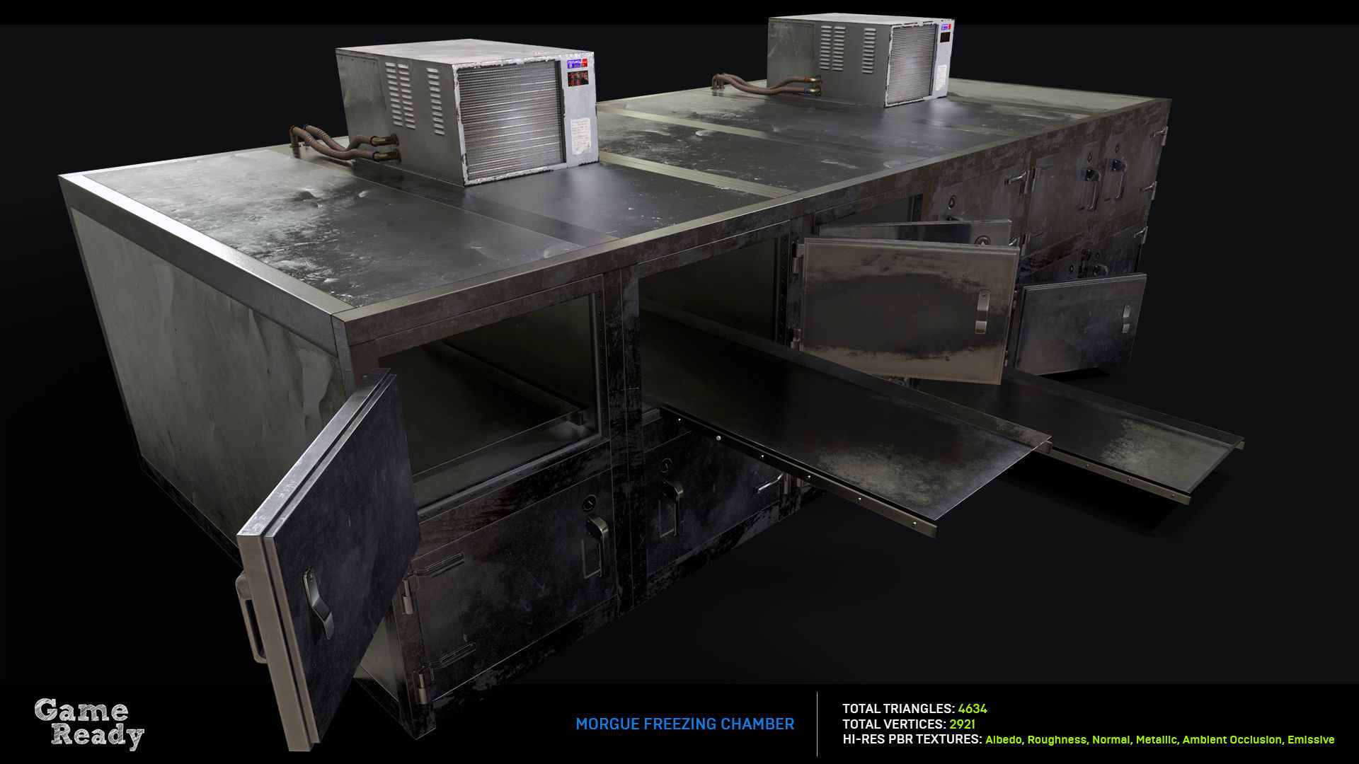 Morgue Freezing Chamber Low-poly 3D model_1