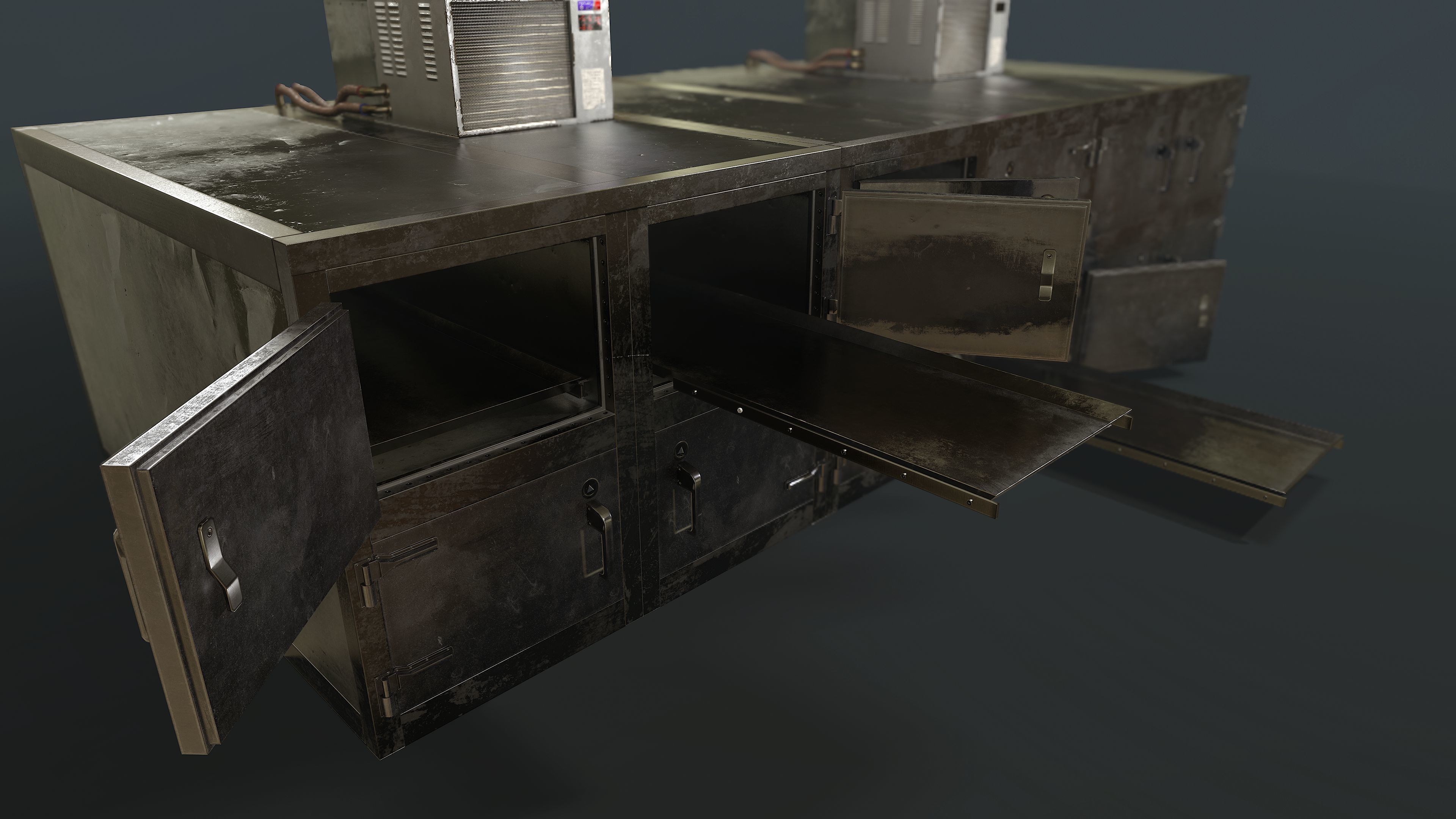 Morgue Freezing Chamber Low-poly 3D model_2