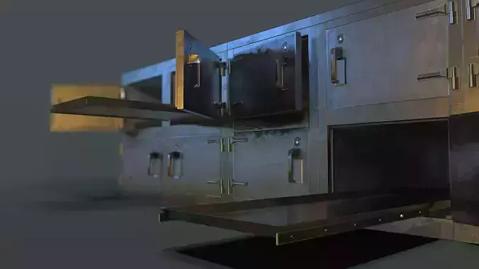 Morgue Freezing Chamber Low-poly 3D model