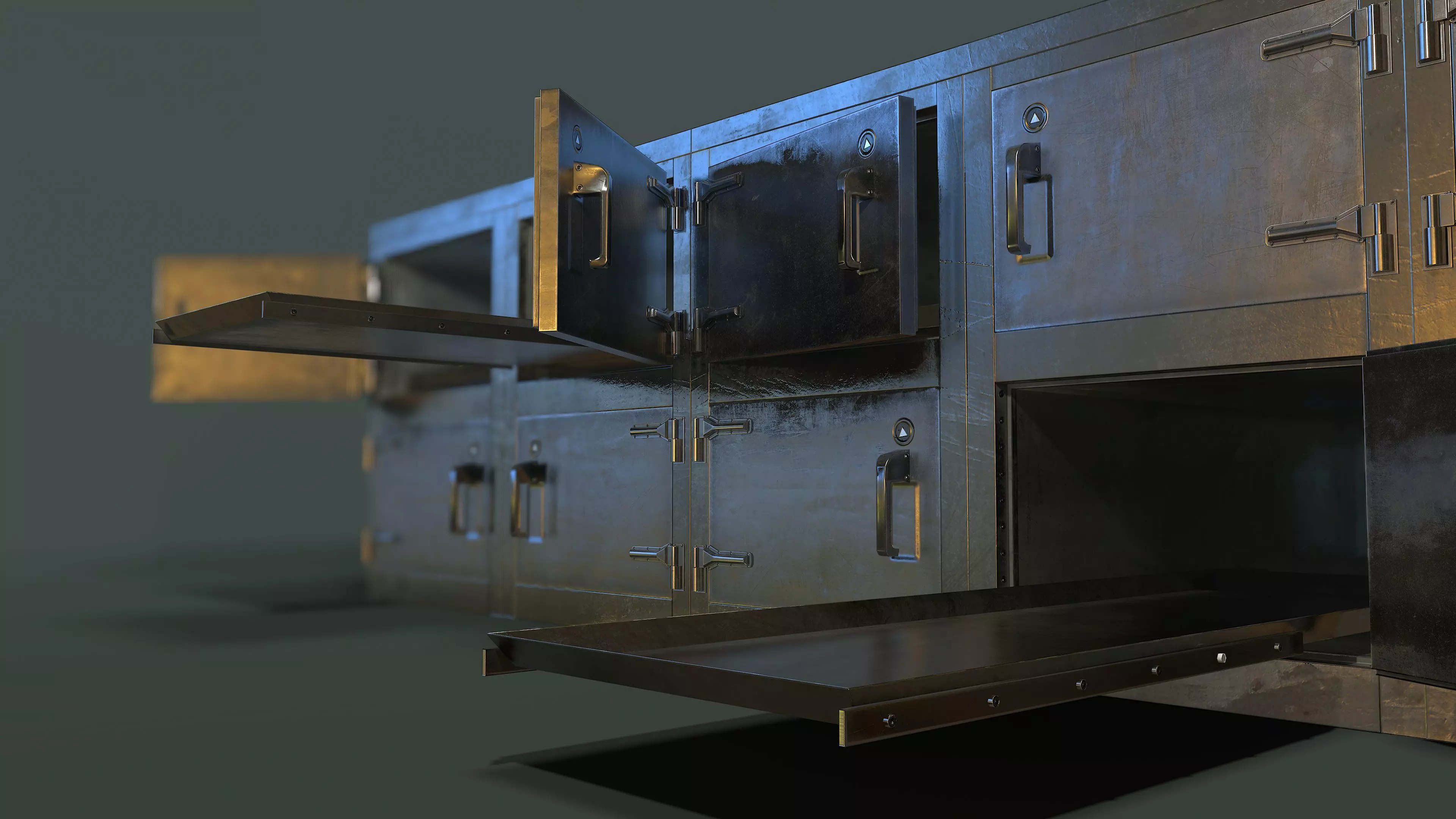 Morgue Freezing Chamber Low-poly 3D model_0
