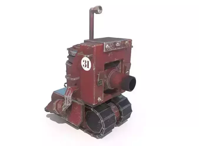 Tank  chibi cartoon Low-poly 3D model