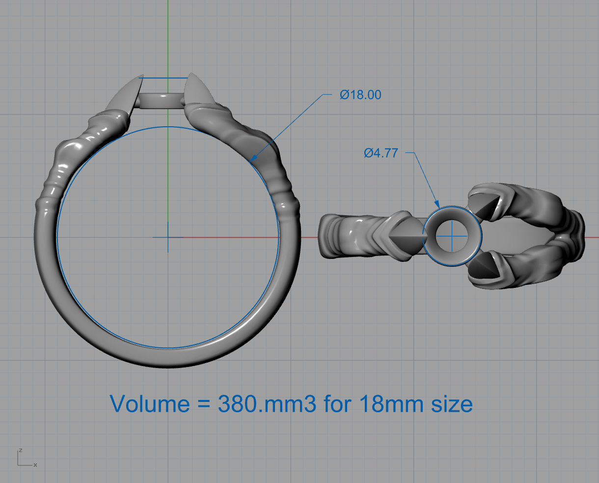Dragon Claw engagement ring  3D print model_5