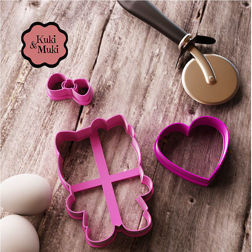 Customizable Hello Kitty Cookie Cutter 3D print model