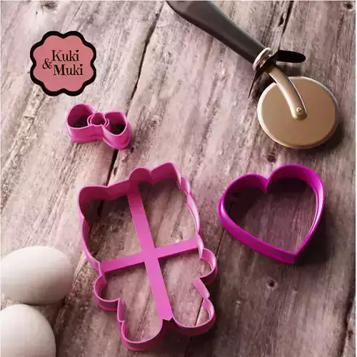 Customizable Hello Kitty Cookie Cutter 3D print model