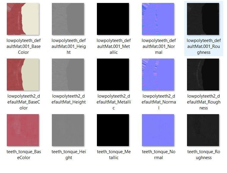 Low poly teeth human mouth with Low-poly 3D model_10