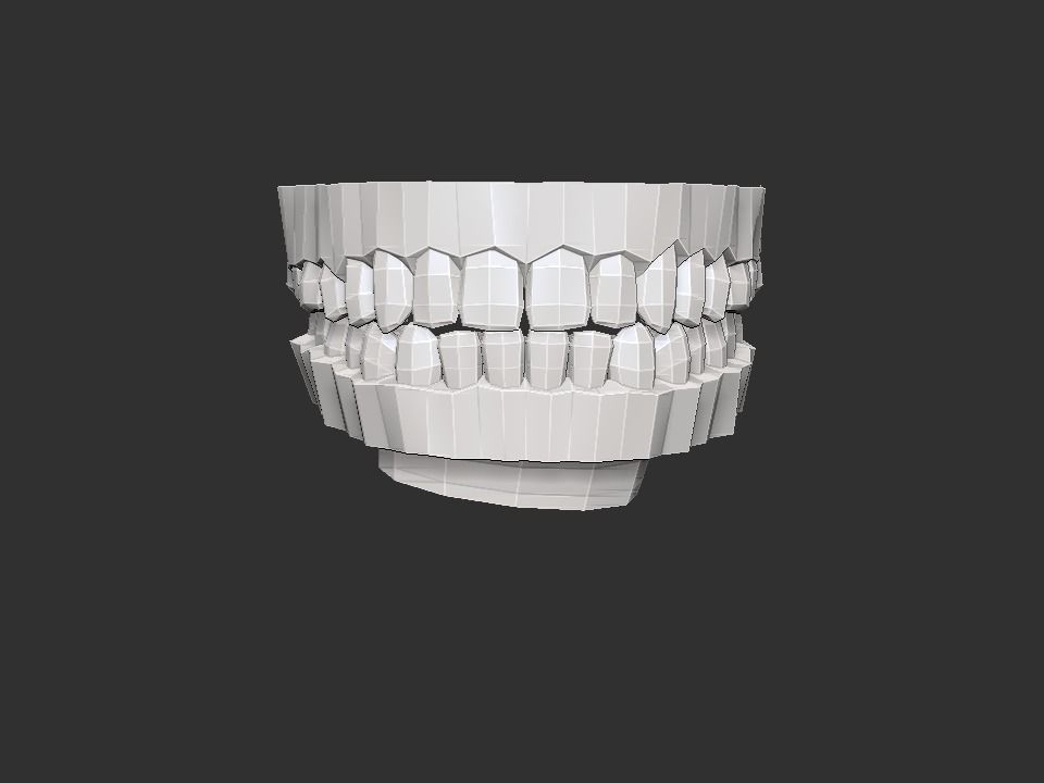 Low poly teeth human mouth with Low-poly 3D model_5