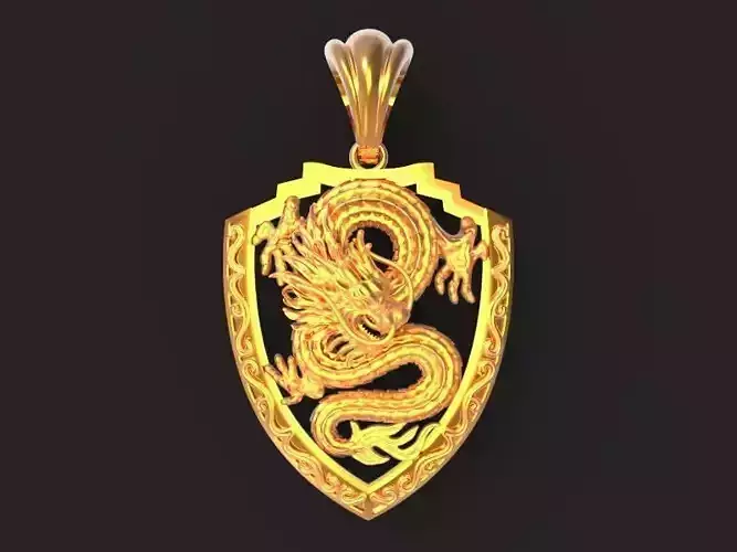 dragon-01 gold pendant with dragon