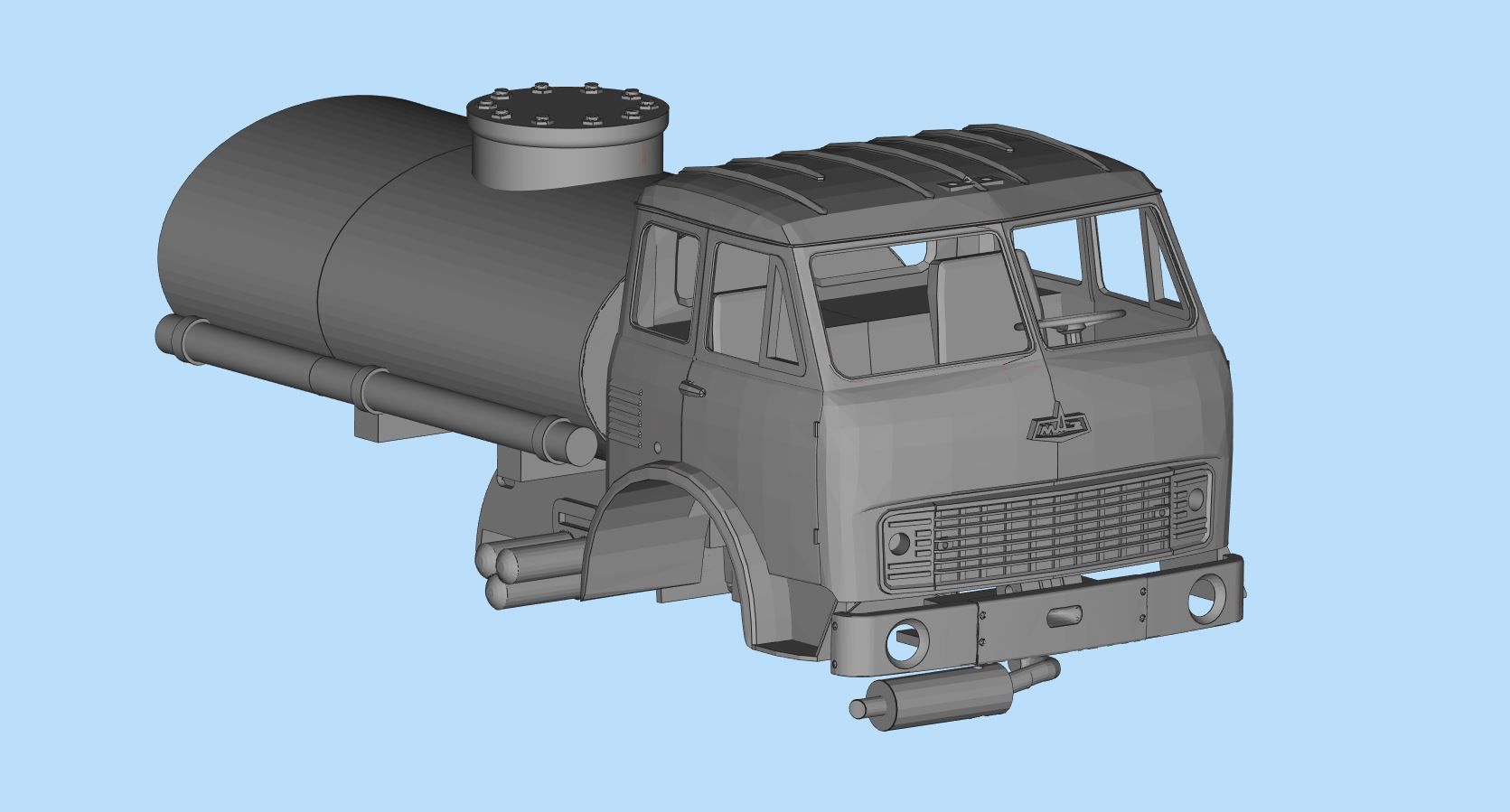 Printable stl MAZ 500 Soviet Truck Printable Body Car scale  3D print model_10