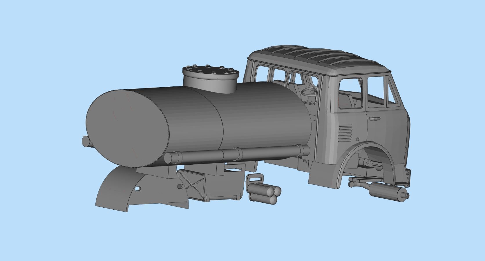 Printable stl MAZ 500 Soviet Truck Printable Body Car scale  3D print model_9