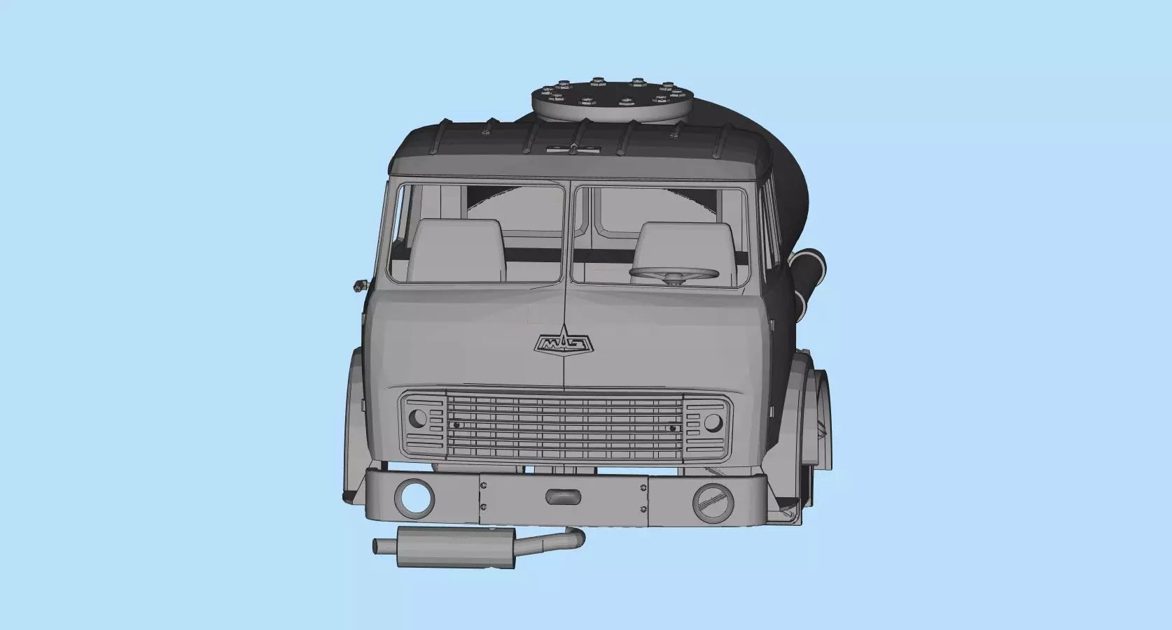 Printable stl MAZ 500 Soviet Truck Printable Body Car scale  3D print model_0