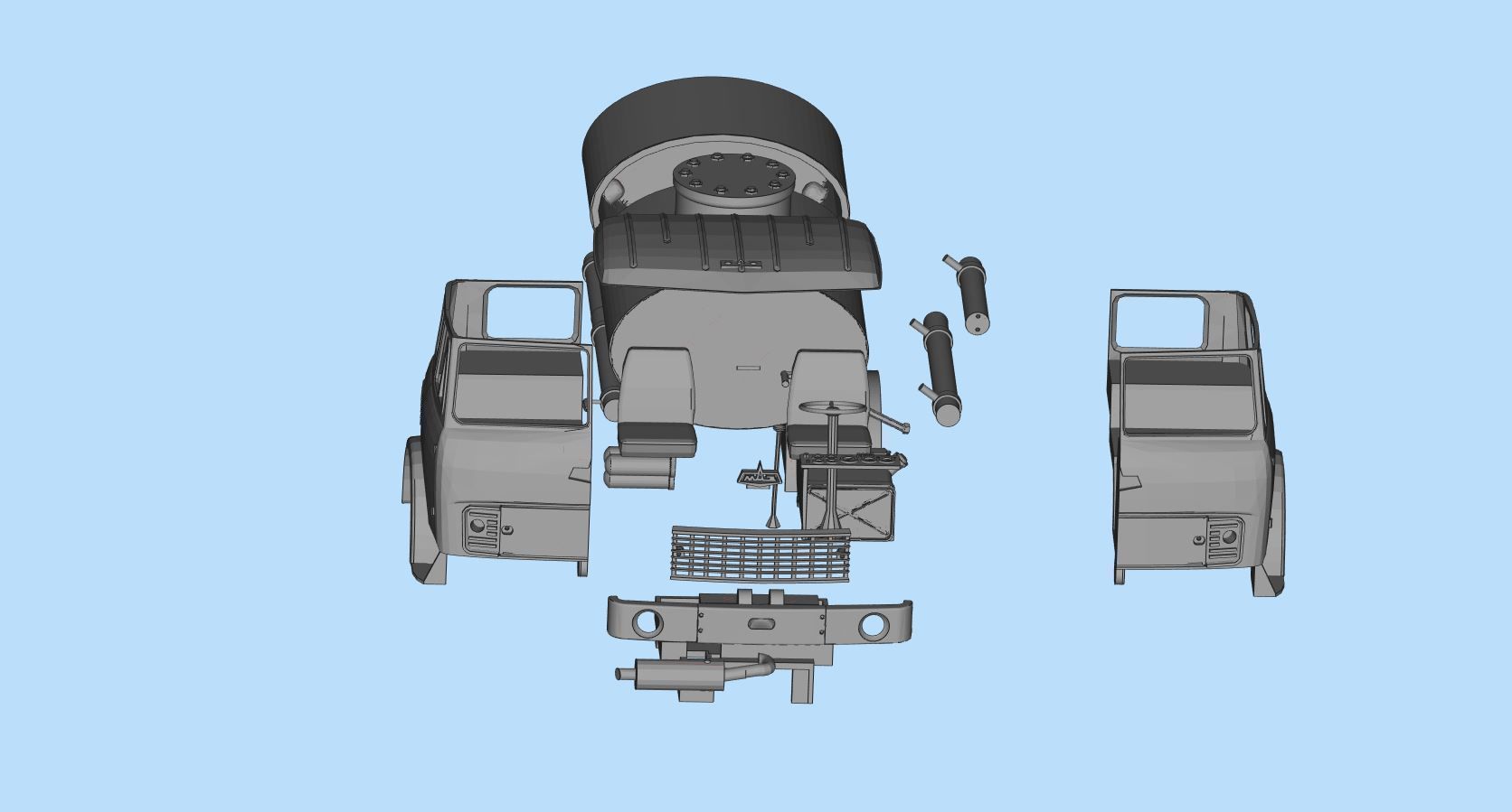 Printable stl MAZ 500 Soviet Truck Printable Body Car scale  3D print model_13
