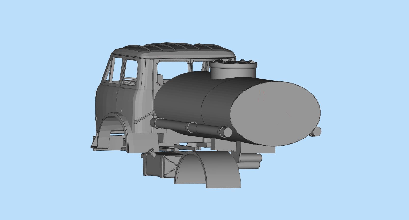 Printable stl MAZ 500 Soviet Truck Printable Body Car scale  3D print model_8