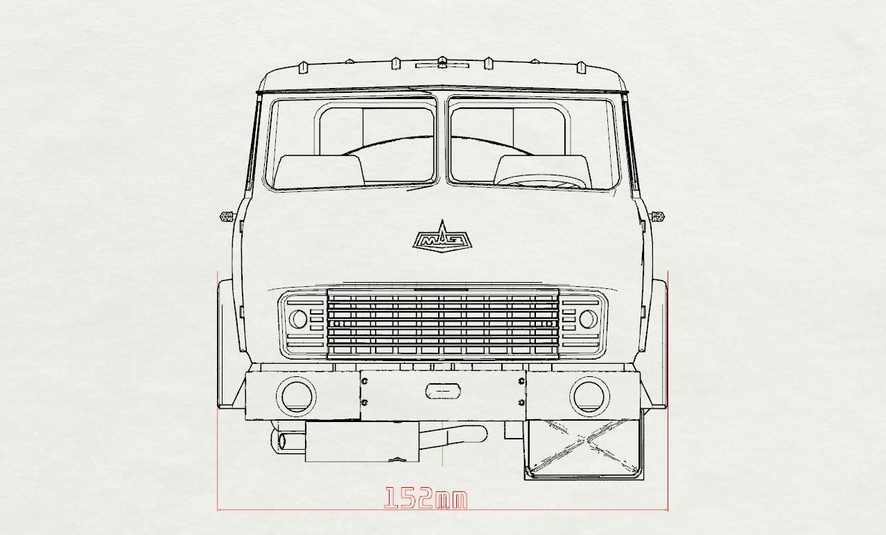 Printable stl MAZ 500 Soviet Truck Printable Body Car scale  3D print model_5