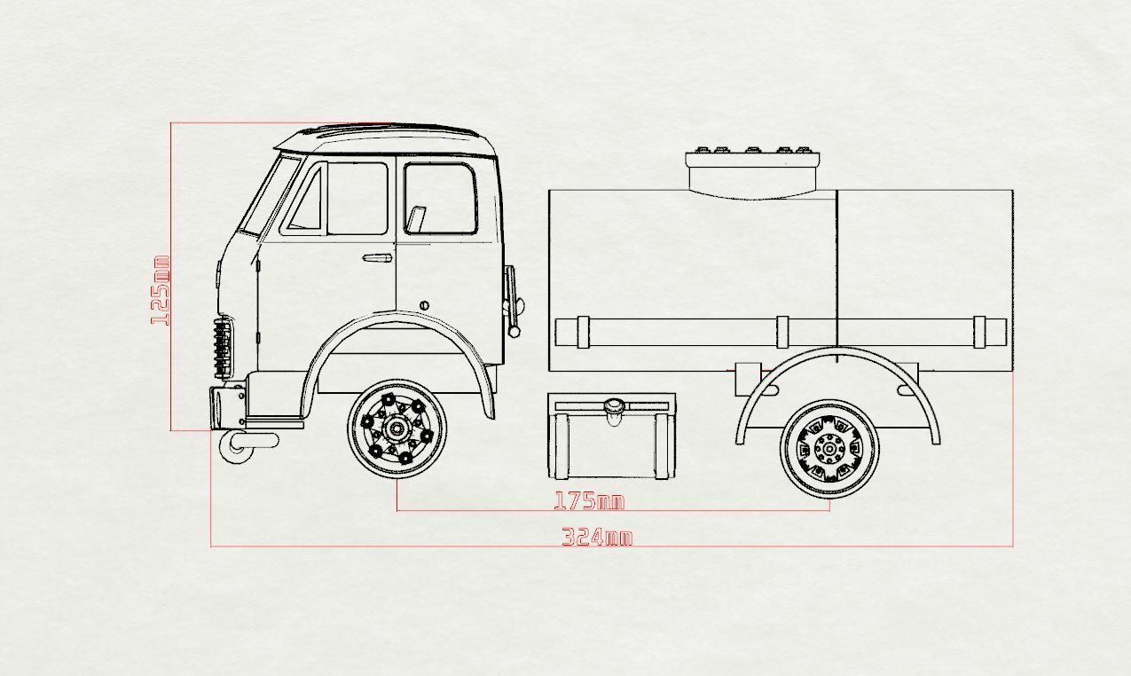 Printable stl MAZ 500 Soviet Truck Printable Body Car scale  3D print model_4