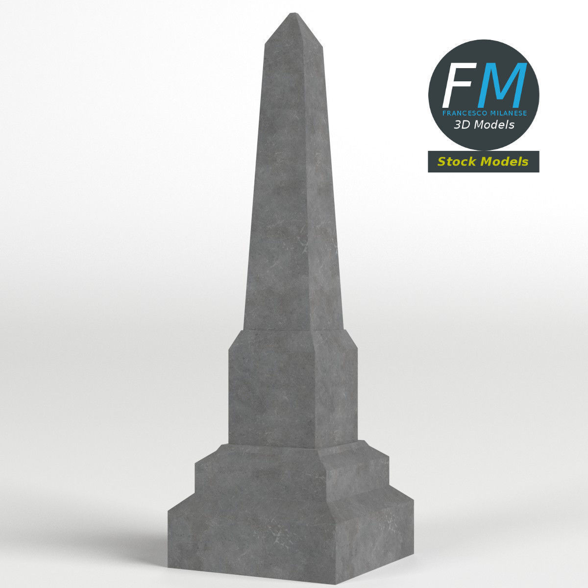 Obelisk gravestone 3D model_3