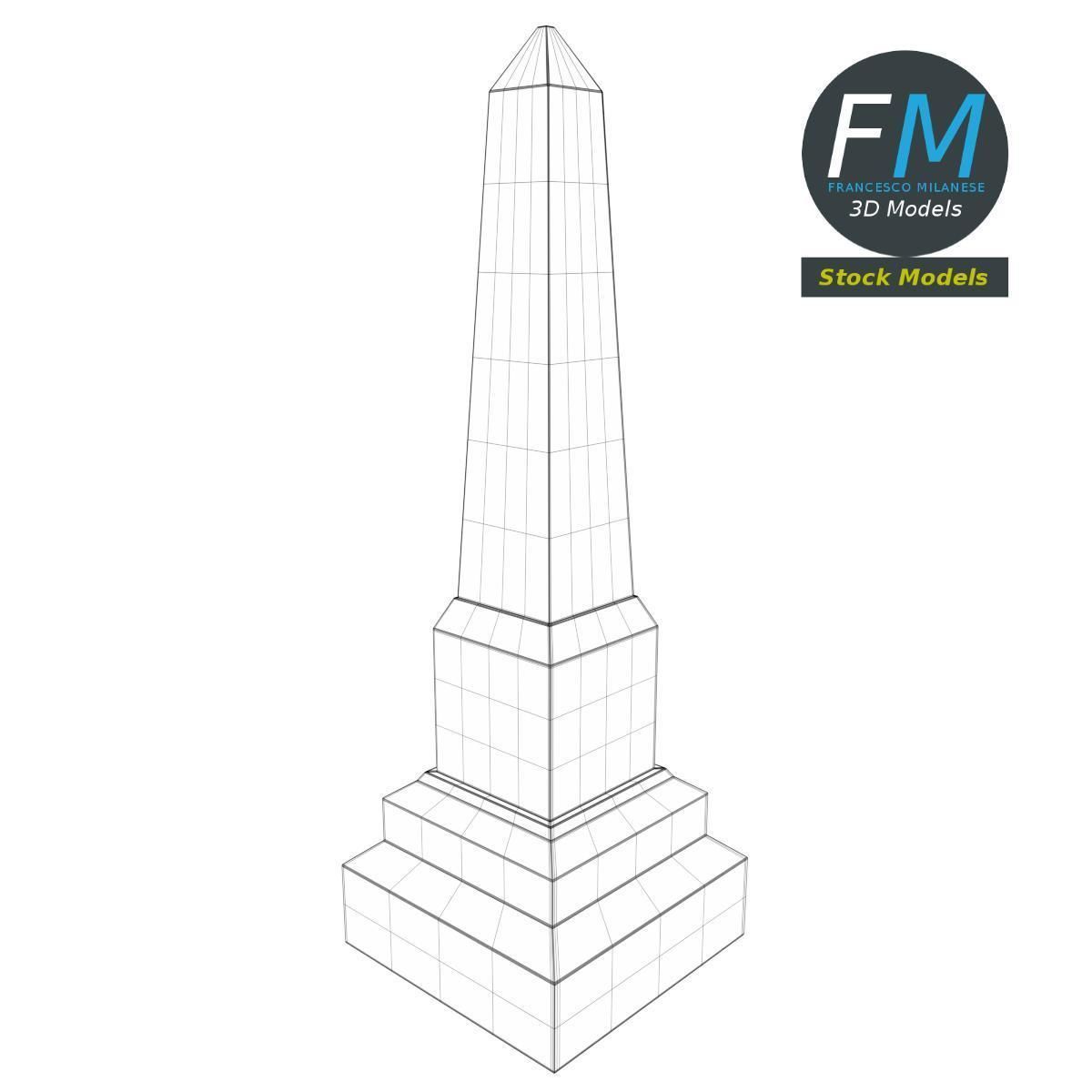Obelisk gravestone 3D model_7