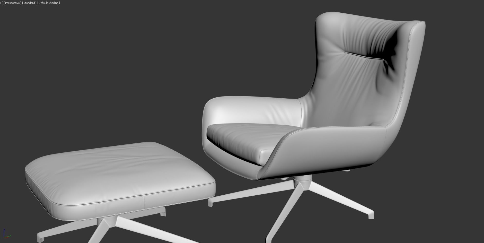 Minotti Jensen Armchair with Ottoman 3D model_10