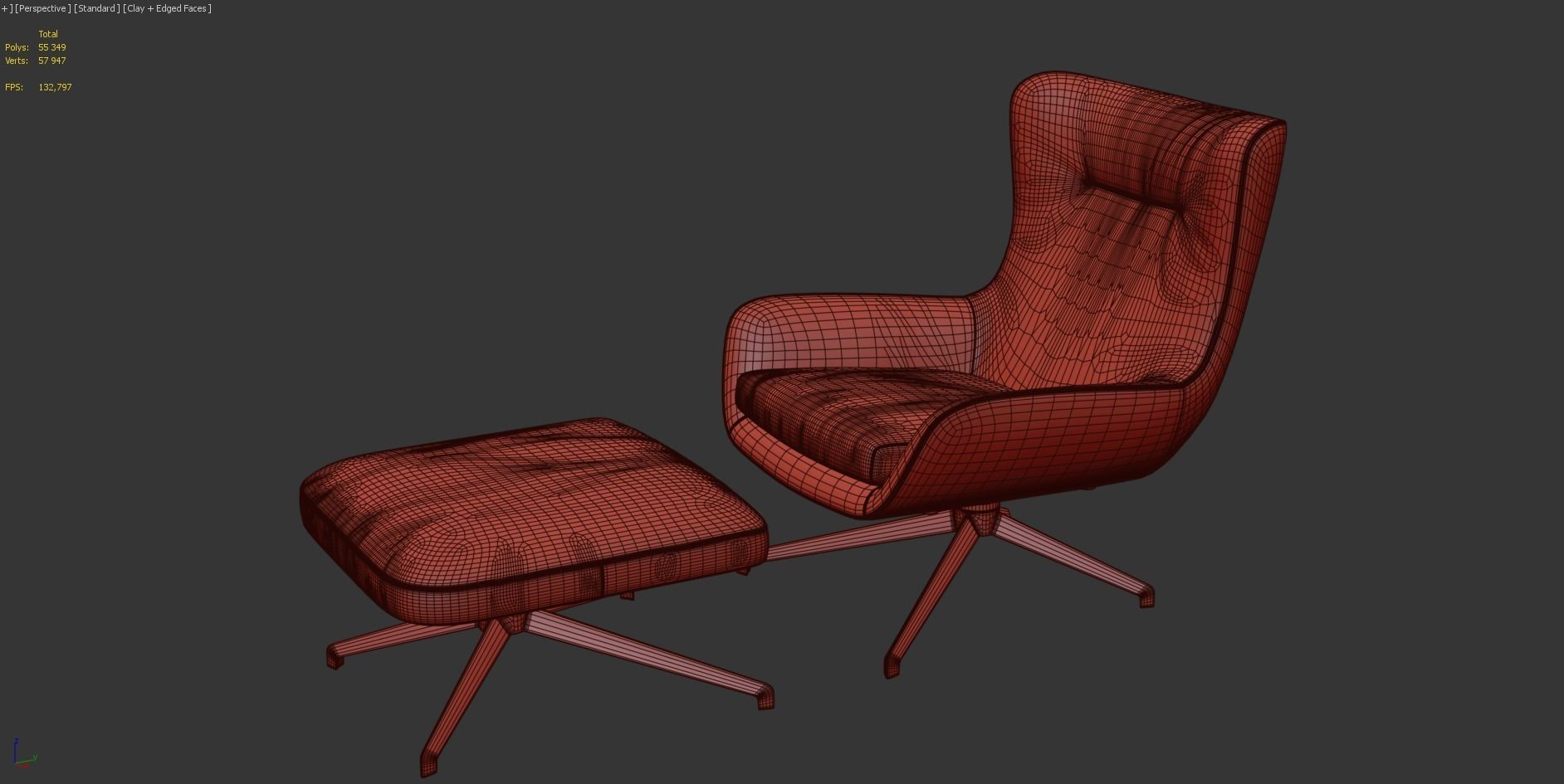 Minotti Jensen Armchair with Ottoman 3D model_16