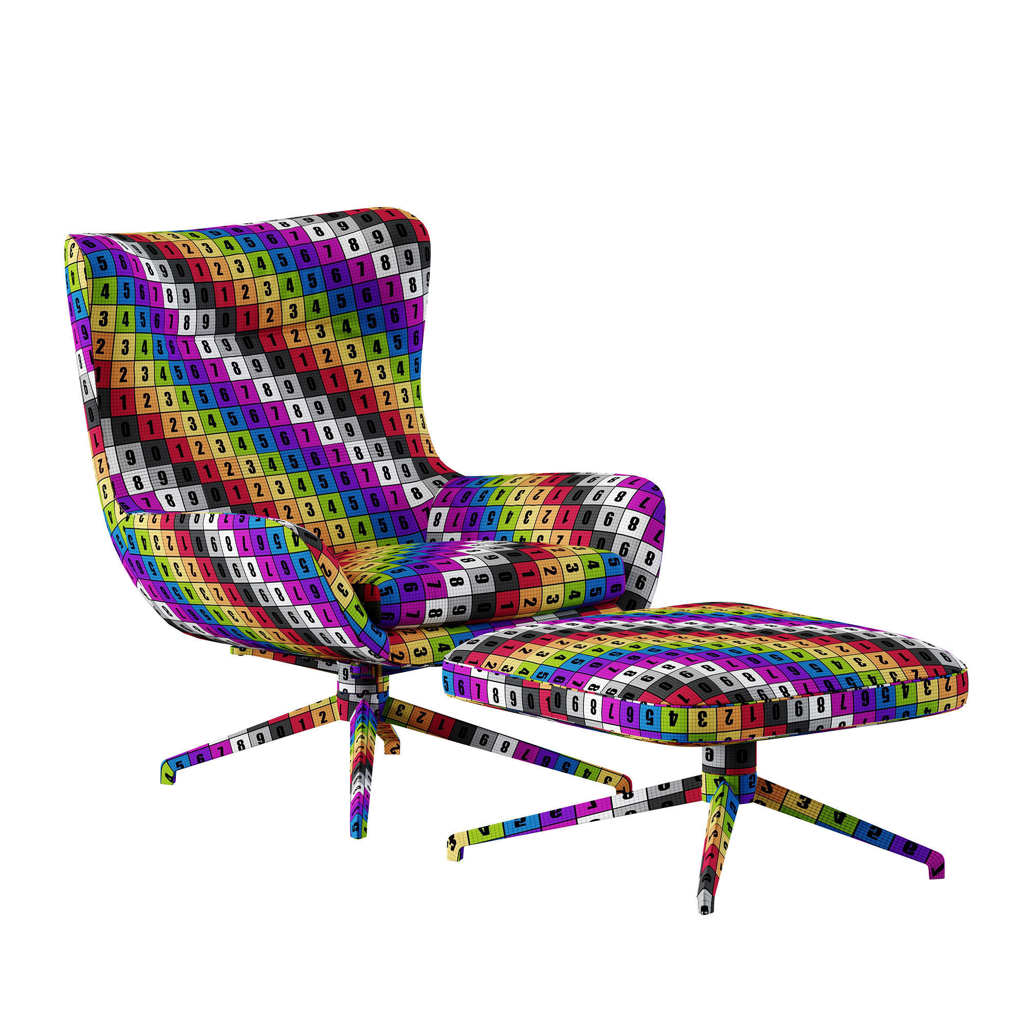Minotti Jensen Armchair with Ottoman 3D model_9