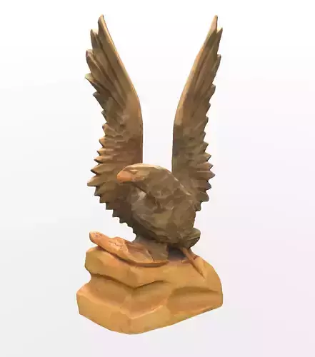 Eagle statuette 3D scan Low-poly 3D model