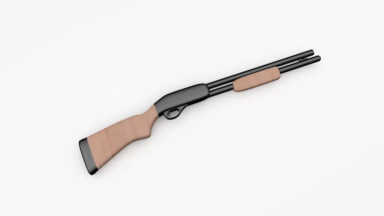 Low Poly model weapon Remington Free low-poly 3D model_0