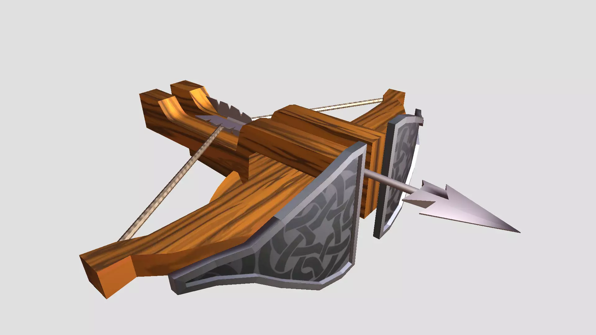 Cartoon Arrow Cannon Low-poly 3D model_0