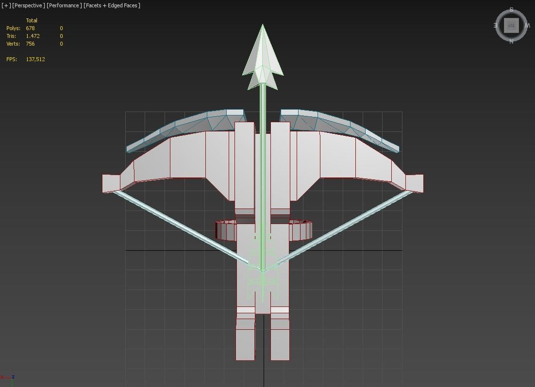 Cartoon Arrow Cannon Low-poly 3D model_7