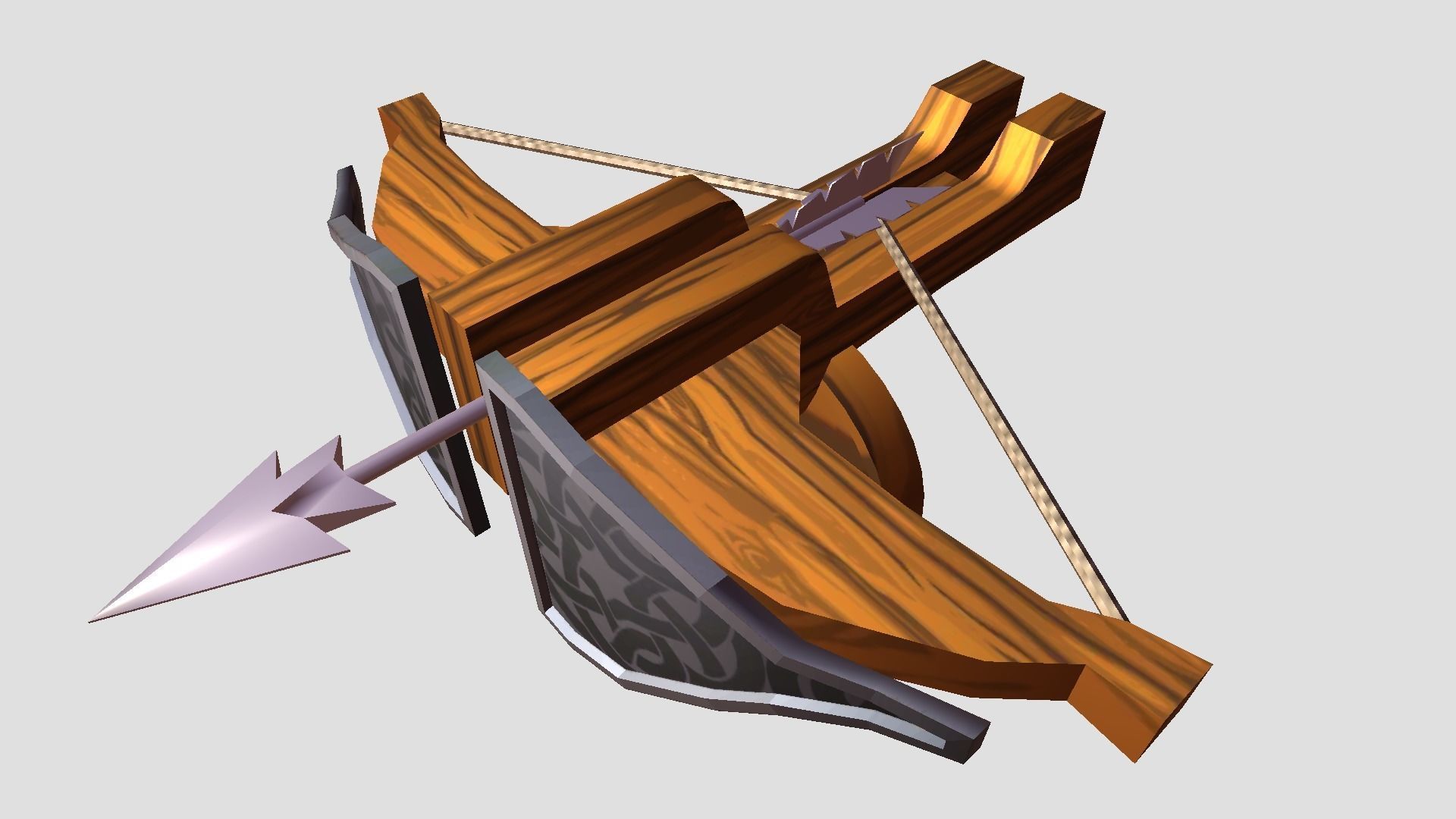 Cartoon Arrow Cannon Low-poly 3D model_4