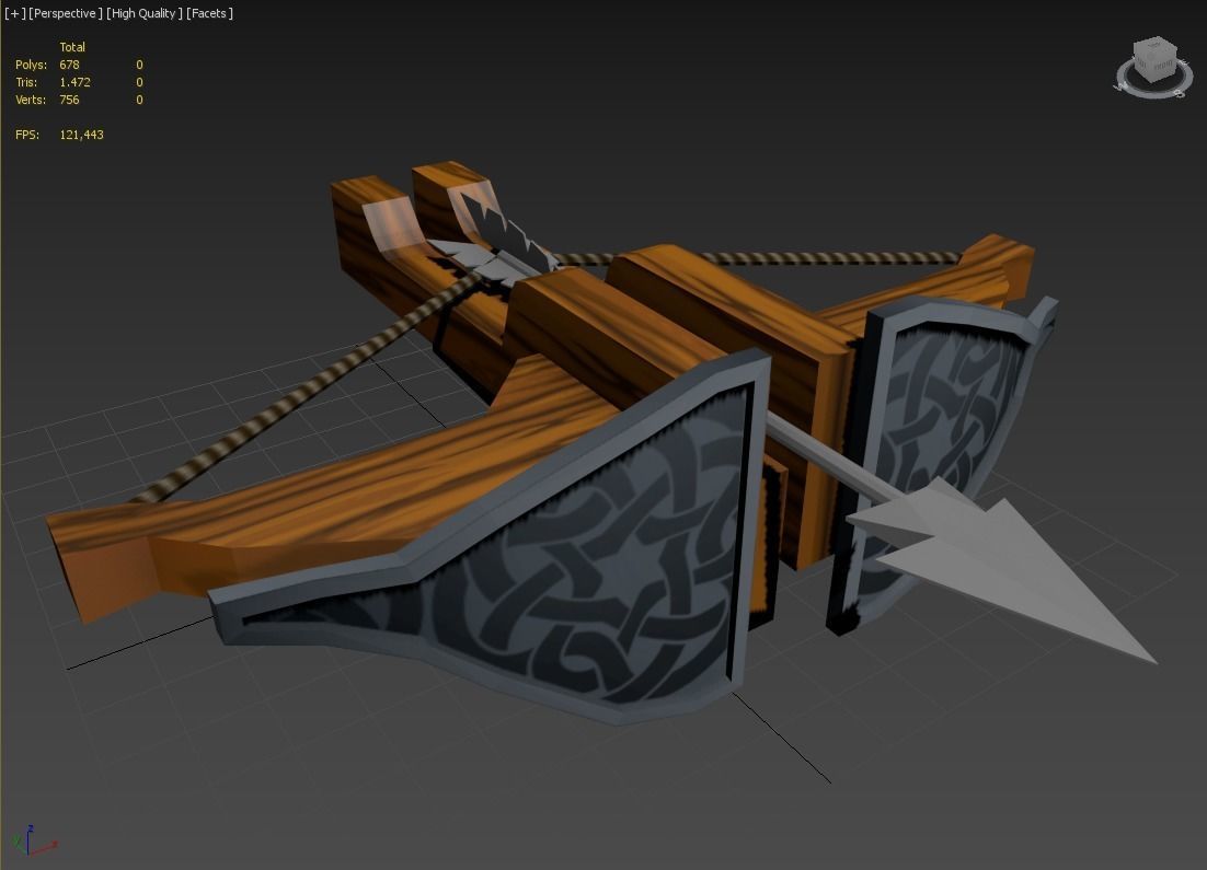 Cartoon Arrow Cannon Low-poly 3D model_5