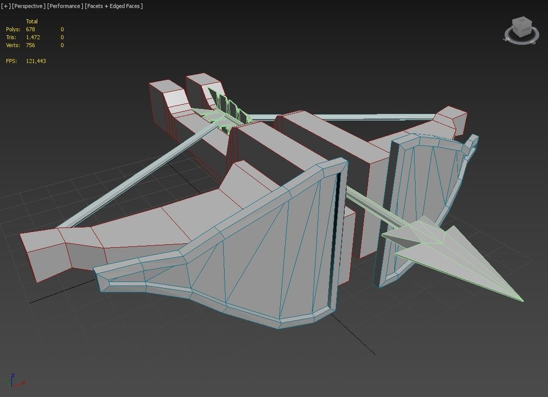 Cartoon Arrow Cannon Low-poly 3D model_6