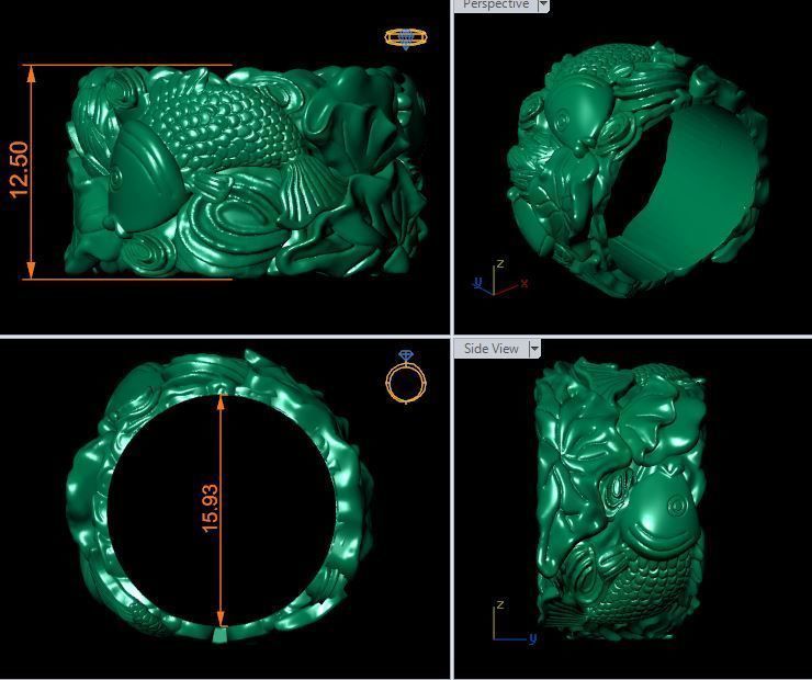 ring-01 buddha ring 3D print model_3