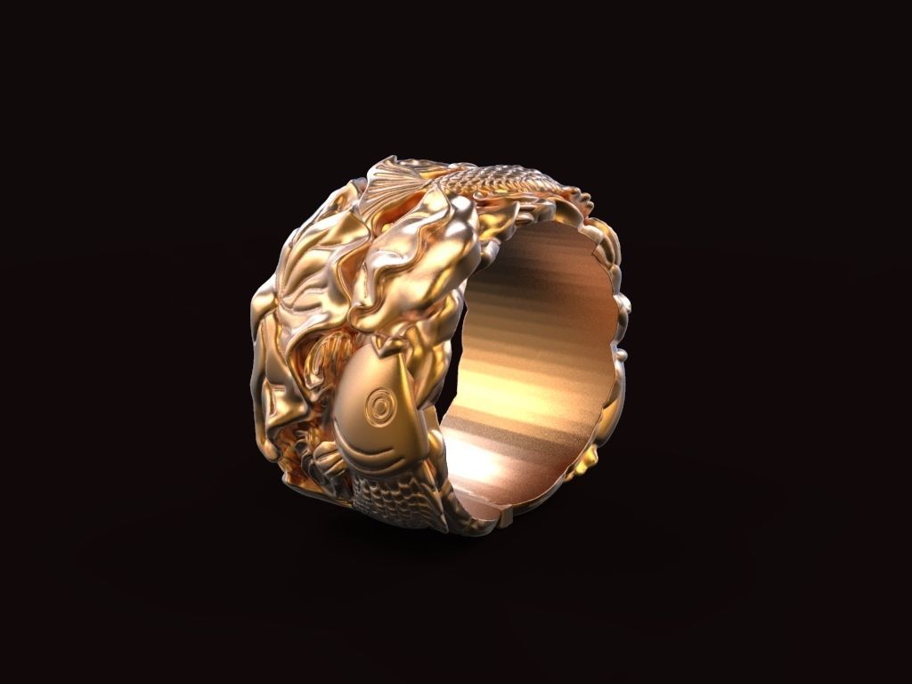 ring-01 buddha ring 3D print model_1