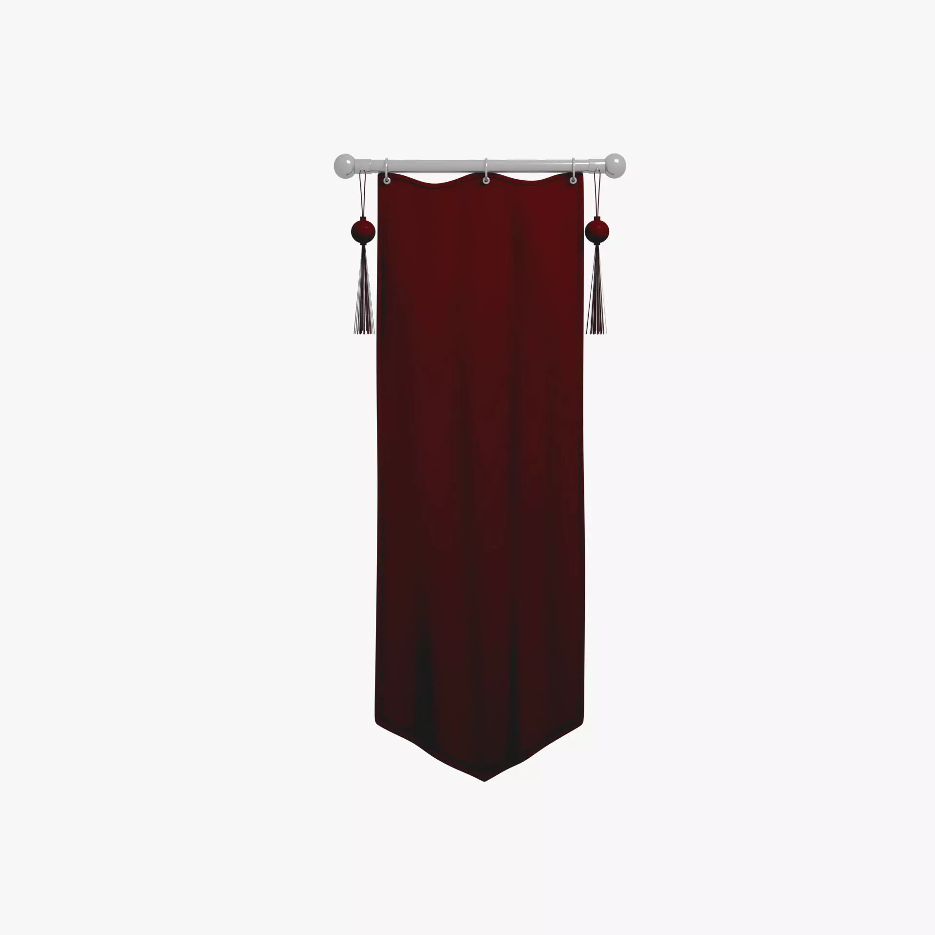 Flag 3d maroon curtain with tassels 3D model