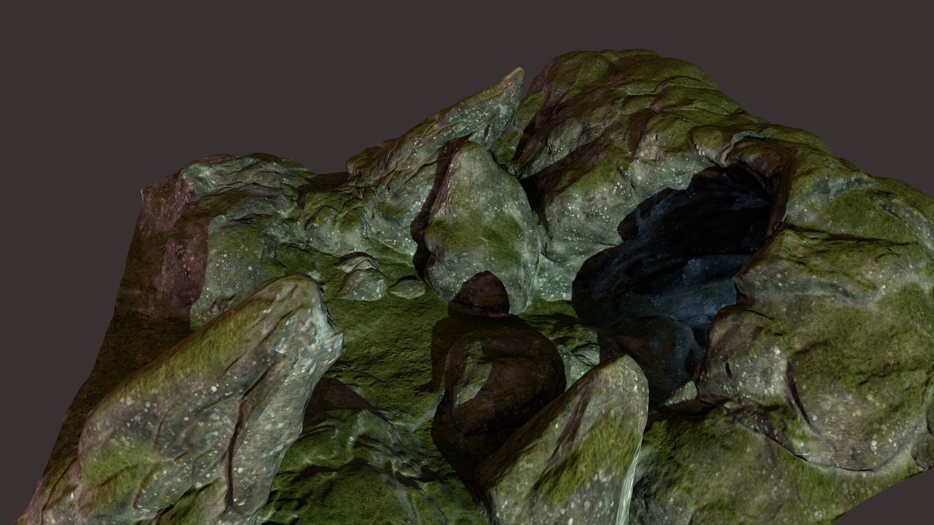 Cave Entrance Low-poly 3D model_3